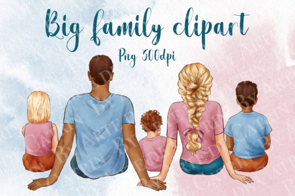 Big Family Clipart: Parents Clipart for Creative Projects