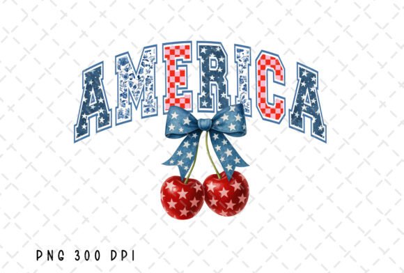 Celebrate in Style: Coquette America Bow USA 4th of July PNG