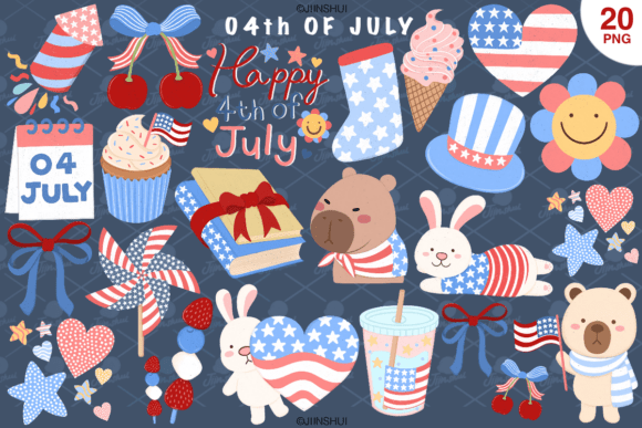 Celebrate Independence Day with Vibrant 4th of July Clip Art