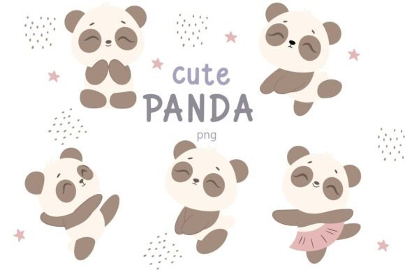 Charming Design Assets: Exploring the Cute Baby Panda Clipart Set