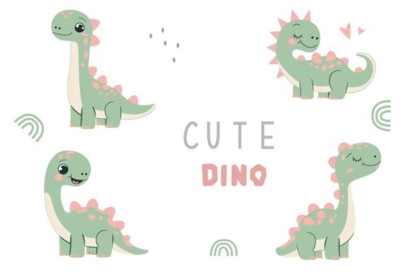 Charming Green Dinosaurs: A Designer's Asset Guide