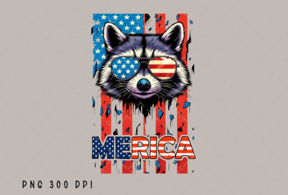 Merica Raccoon American Flag 4th July: A Bold Sublimation Design