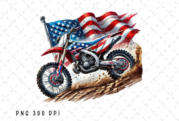 Motorbike Motocross Dirt Bike USA Flag: Bold Design for Bold Projects