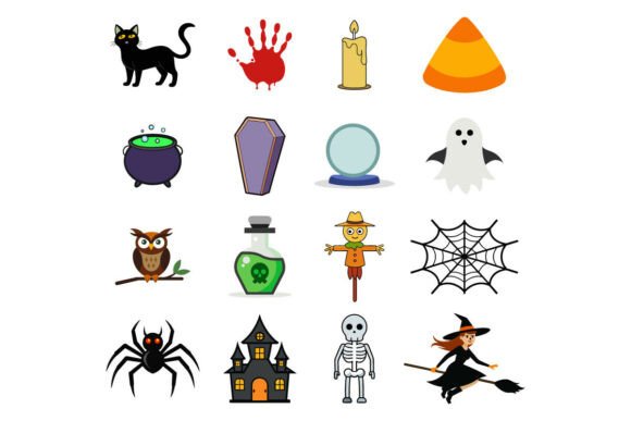 Spooky & Fun Icons for Parties, Decorations, and Seasonal Designs