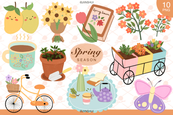 Spring Clip Art PNG: Fresh Hand-Drawn Assets for Your Projects
