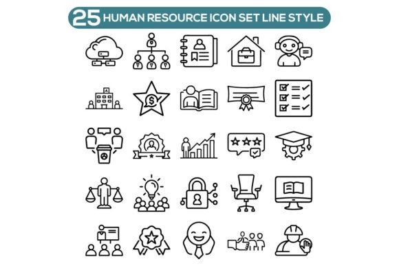 Streamline Your Design with a Modern HR Icon Set