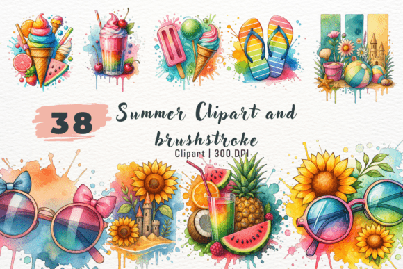 Summer Clipart & Brushstroke Designs: A Creative Toolkit