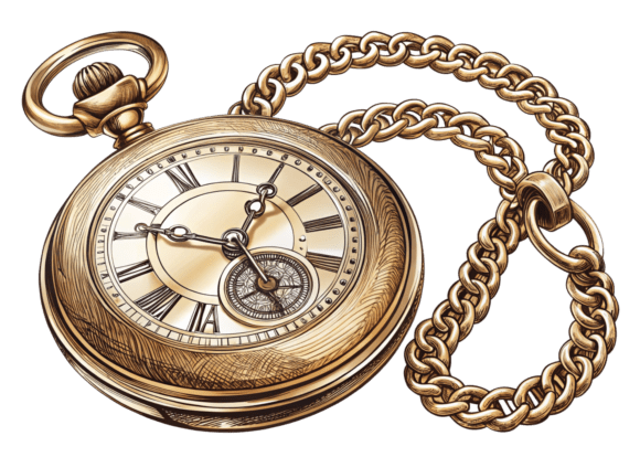 Timeless Style: The Pocket Watch Retro Old Clock 8 PNG