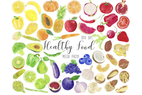 Watercolor Healthy Food Clipart: Elevating Your Visual Content
